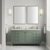 James Martin Vanities Chicago 60in Double Vanity, Smokey Celadon w/ 3 CM Eternal Jasmine Pearl Top 305-V60D-SC-3EJP